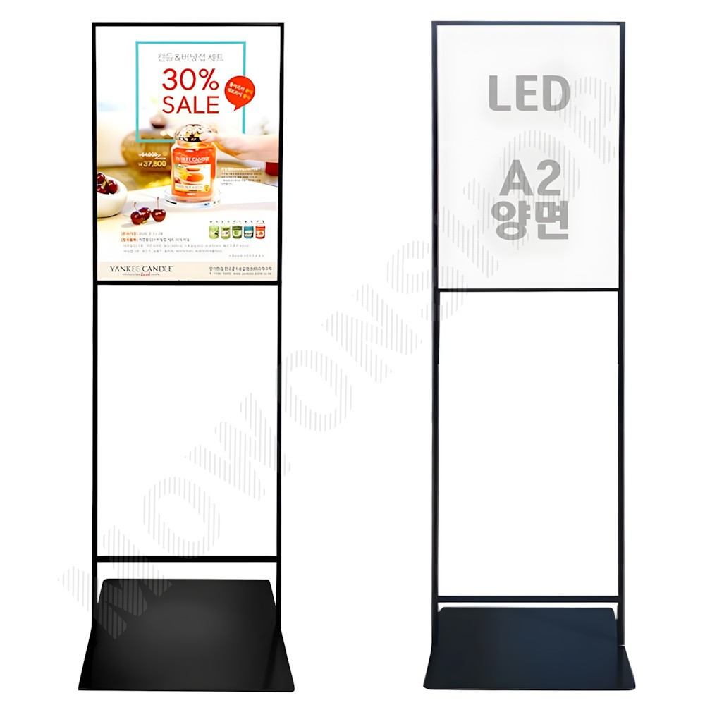 led 입간판 배너대 실내 실외 배너 거치대 POP 게시대 세우는간판 a2 양면 - 상품 이미지