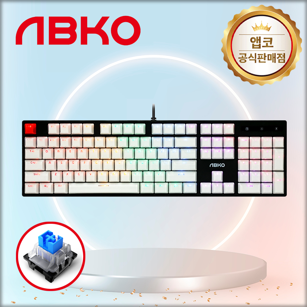 국내정발 앱코 AN05 아이스큐브 옵티컬 유선 게이밍 기계식 키보드 블랙, A광축, 60g
