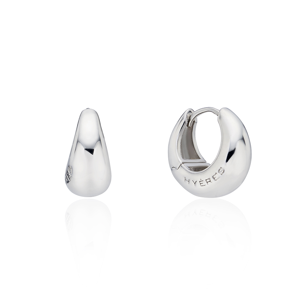 [바이이에르] Luna pebble one touch earrings M (Silver) BH6E45621WBXXX