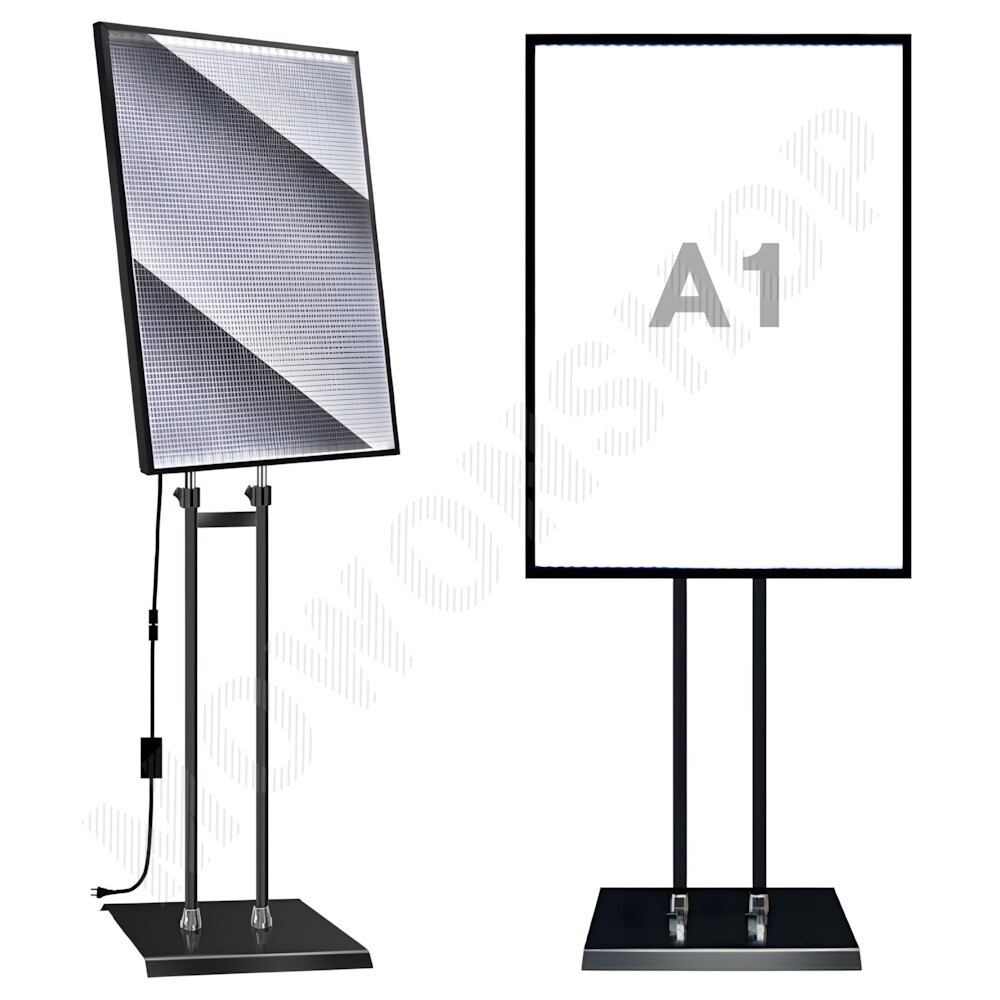 LED POP 게시대 입간판 배너대 철제 실내 실외 배너 거치대 A1 - 메인 이미지