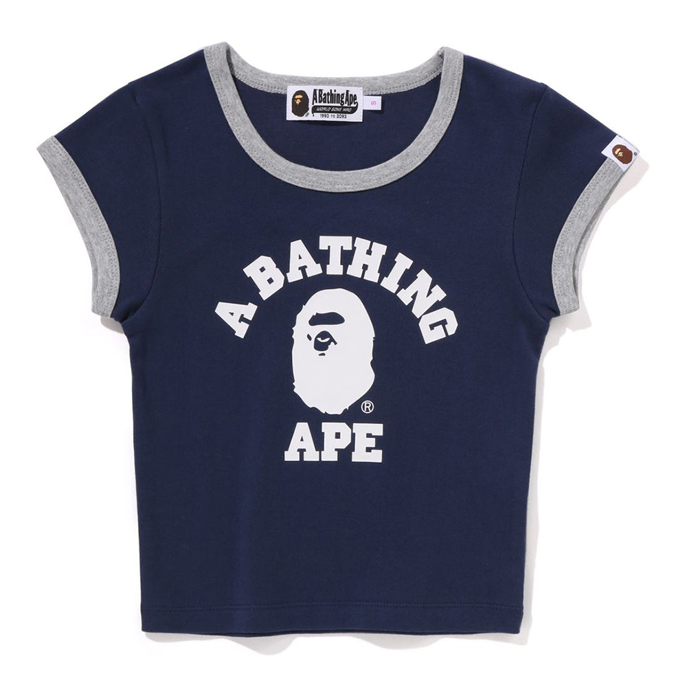 베이프 우먼즈 반팔티 COLLEGE CROPPED TRIM TEE 1L80-209-005 - 상세 이미지 4