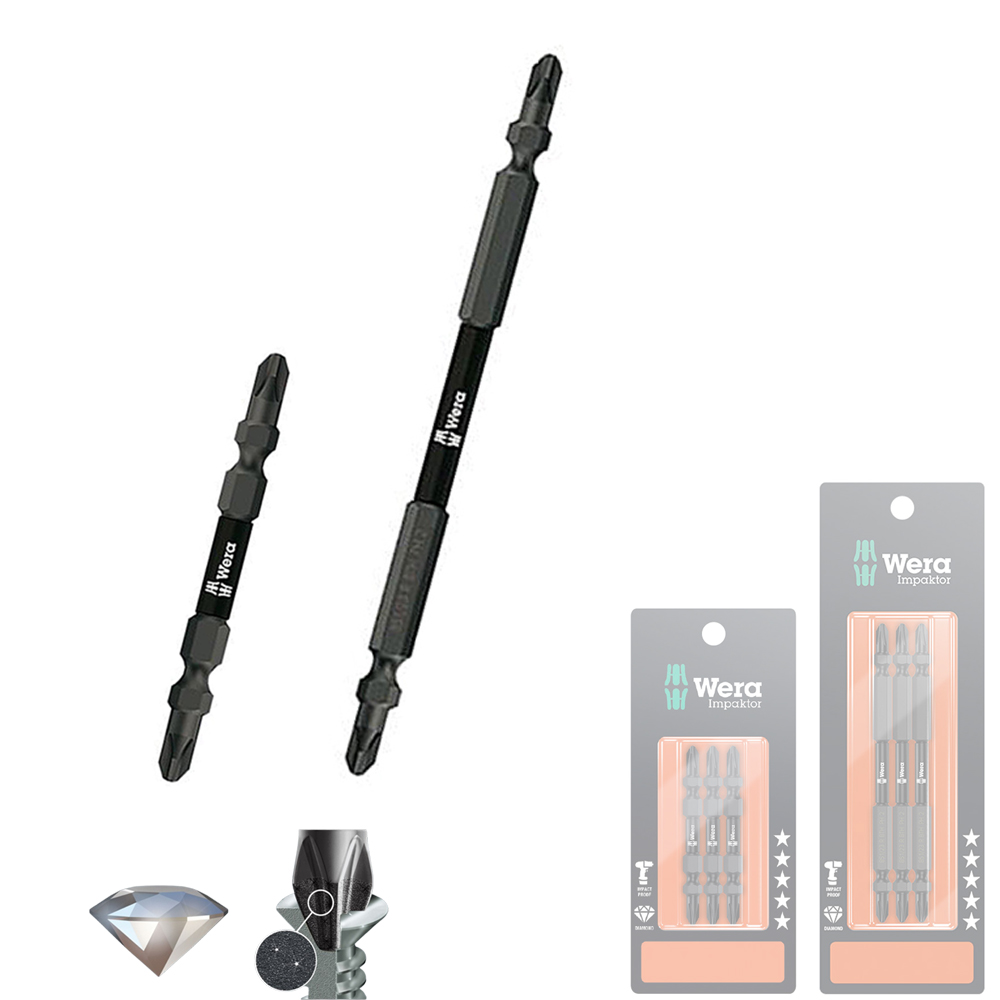 베라 토션비트 다이아몬드 코팅 임팩트 드라이버비트 1개 십자 2번팁 65mm 110mm - 메인 이미지