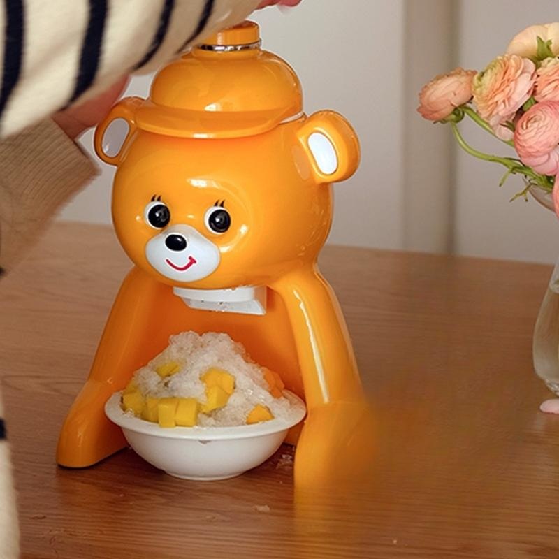 곰돌이 빙수기 료코짱 레트로 가정용 눈꽃 우유 팥빙수 카페 얼음가는 슬러시 각얼음 업소용 - 상세 이미지 2