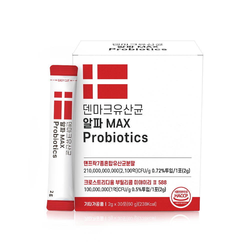 덴마크 유산균 알파 MAX 알파CD 함유 온가족 프로바이오틱스 30포, 1개 - 상세 이미지 2