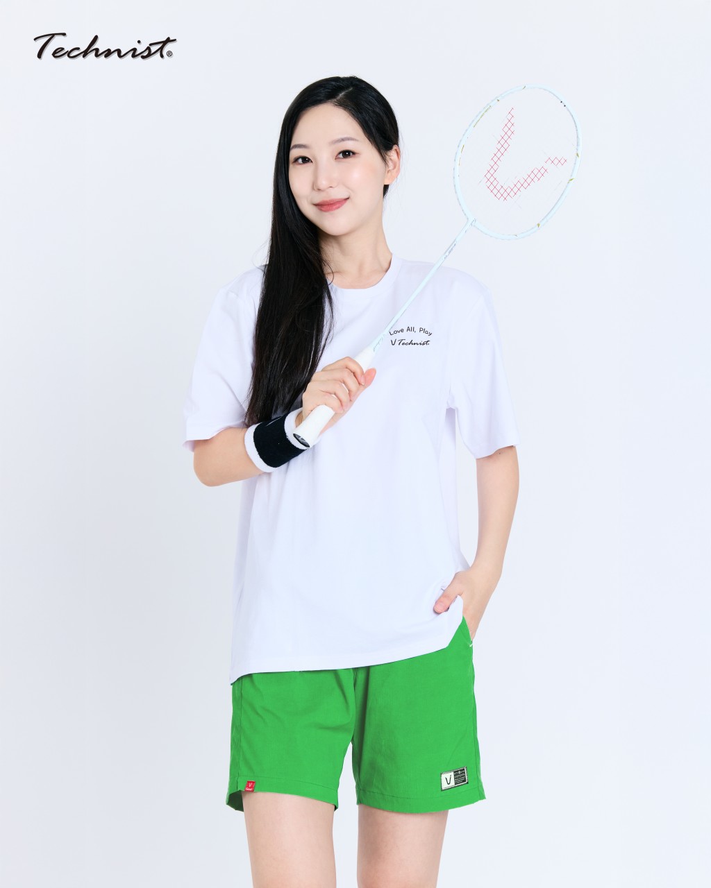 테크니스트 TNP6578 GR 에슬레틱 배드민턴 반바지 남여공용 배드민턴복 탁구 스쿼시 스포츠웨어 - 상세 이미지 4