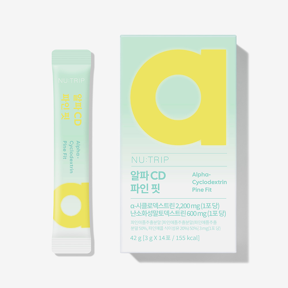 뉴트립 알파 CD 파인핏 알파시클로덱스트린 알파시디 파인애플맛 알파씨디 14포, 1개 - 상품 이미지