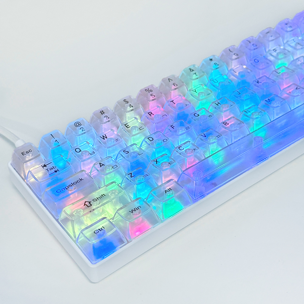 투명 키캡 포그 안개 한글각인 PC LED 투과 OEM 프로파일 기계식키보드 이미지 6