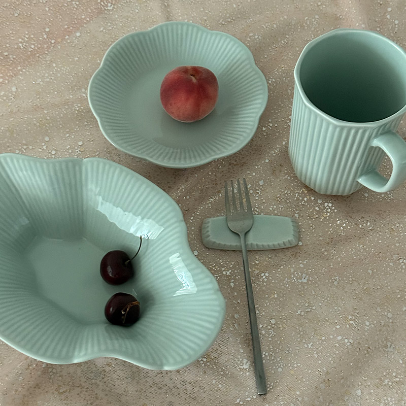 [N단독] 윤도자기 청아한 국산 브런치 1인 그릇 식기세트 