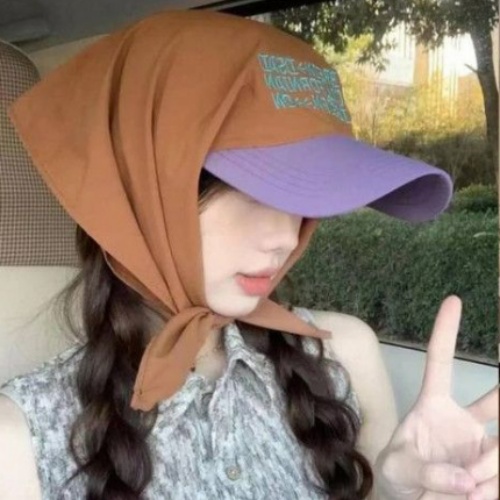 레터링 스카프볼캡 캡모자 두건 휴양지 기미가리는 모자 - 상세 이미지 4
