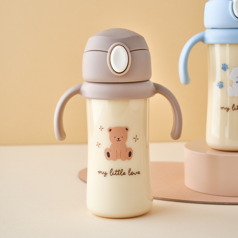 에디슨 리틀러브 PPSU 원터치 빨대컵 유아식기 자기주도 흘림방지 아기빨대컵 250ml