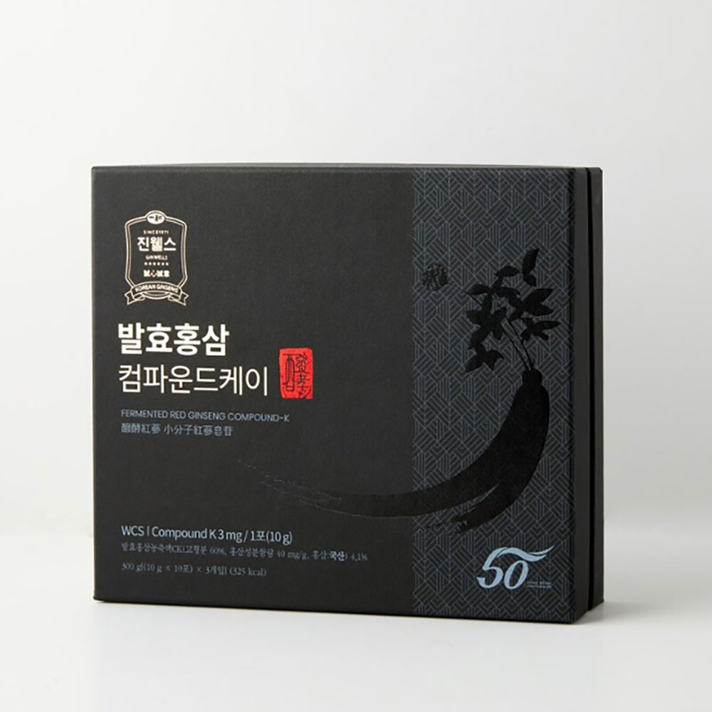진웰스 컴파운드K 발효홍삼 스틱 10g x 30포+ 선물쇼핑백 세트 30포, 2개 - 상품 이미지