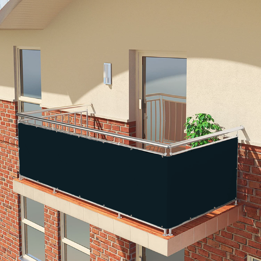 썬키다 발코니 테라스 베란다 가림막 옥상 난간 가리개 크림화이트 0.9x5m