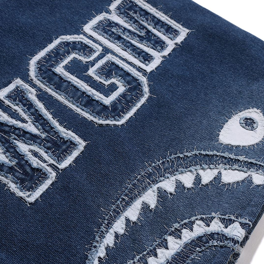 베이프 우먼즈 후드집업 INDIGO SHARK FULL ZIP HOODIE 1L80-215-003 - 상세 이미지 3