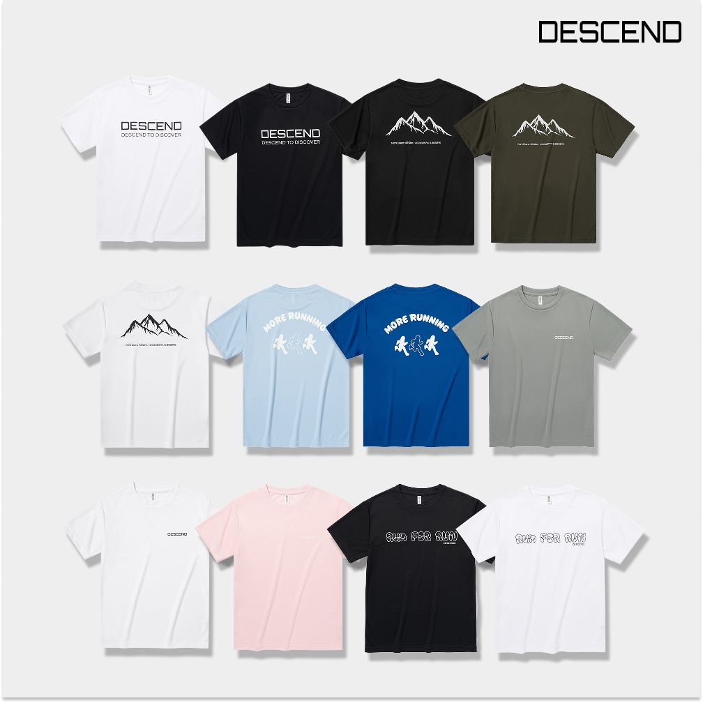 기능성반팔티 쿨론티 운동 헬스 러닝 티셔츠 6종 디센드