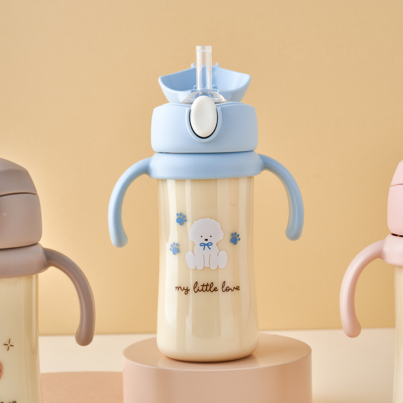 에디슨 리틀러브 PPSU 원터치 빨대컵 유아식기 자기주도 흘림방지 아기빨대컵 250ml