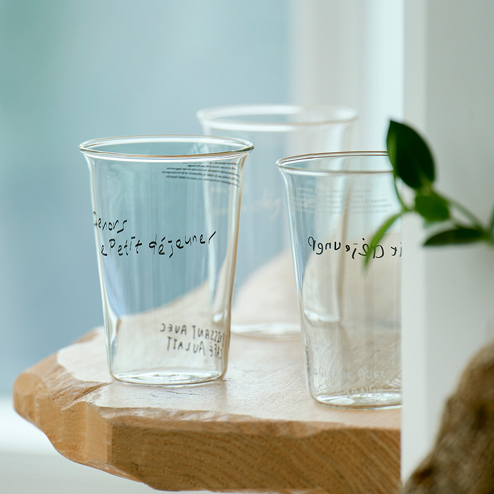 라세라미끄 클레어 레터링 유리 글라스 디저트 앞 접시 브런치 그릇 18cm - 상세 이미지 3
