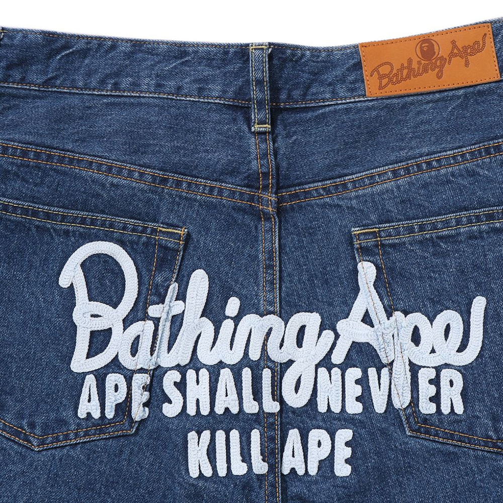 베이프 우먼즈 바지 CHAMPION LOGO 12 OZ DENIM PANTS 1L80-250-002 - 상세 이미지 4