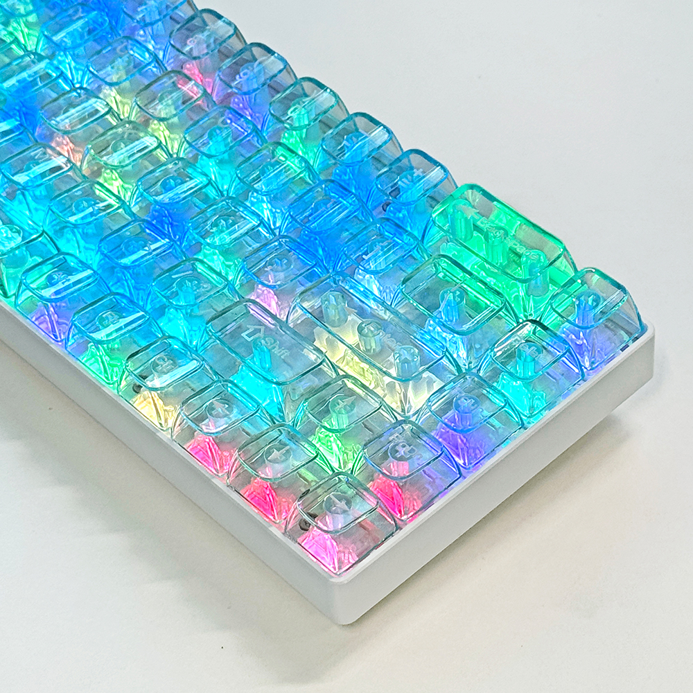 투명 키캡 아이스민트 투명컬러 한글각인 PC LED 투과 OEM 프로파일 기계식키보드 - 상세 이미지 2