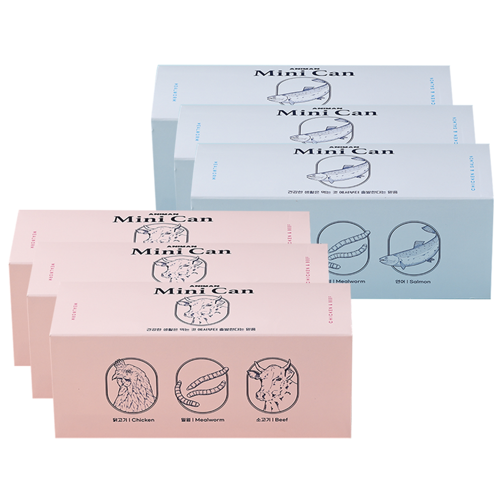 애니먼 애니캔 강아지 고양이 습식캔 소+연어, 30g, 36개