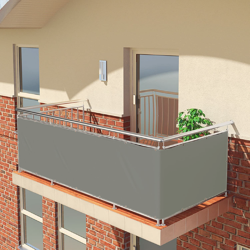 썬키다 발코니 테라스 베란다 가림막 옥상 난간 가리개 크림화이트 0.9x5m