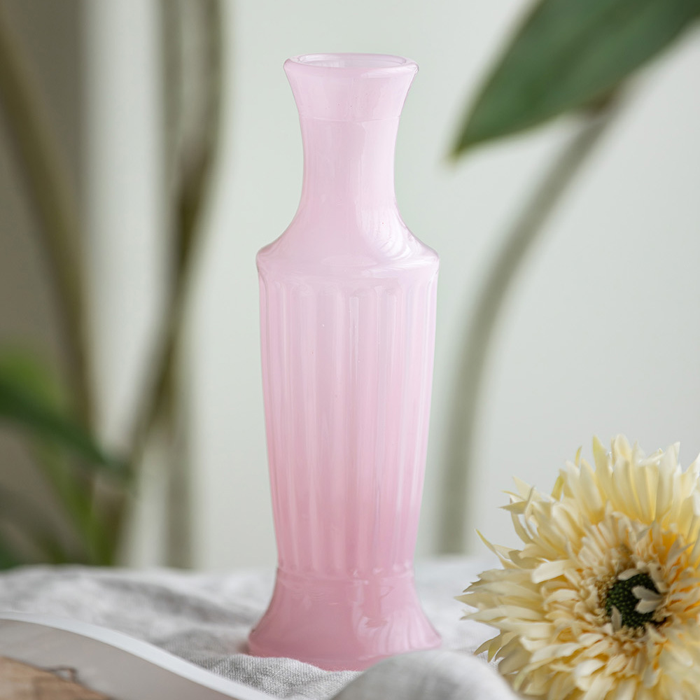 프렌치 밀크 틴트 글라스 인테리어 화병 빈티지 꽃병 - 상세 이미지 2