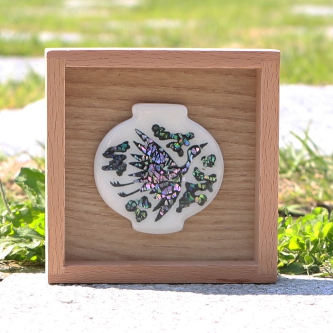 달항아리 액자 다복 집들이 개업선물 복들어오는 미니 운학무늬 수제 도자기 자개 매주 주병