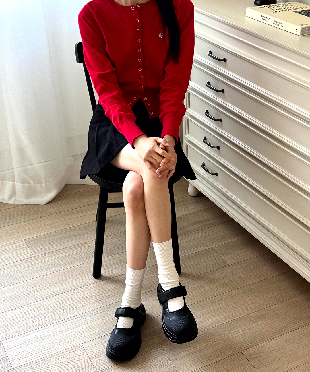 여성 메리제인 발편한 키높이 통굽 플랫폼 가죽 로퍼 단화 5CM 이미지 6