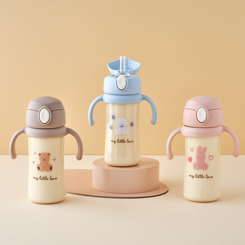 에디슨 리틀러브 PPSU 원터치 빨대컵 유아식기 자기주도 흘림방지 아기빨대컵 250ml