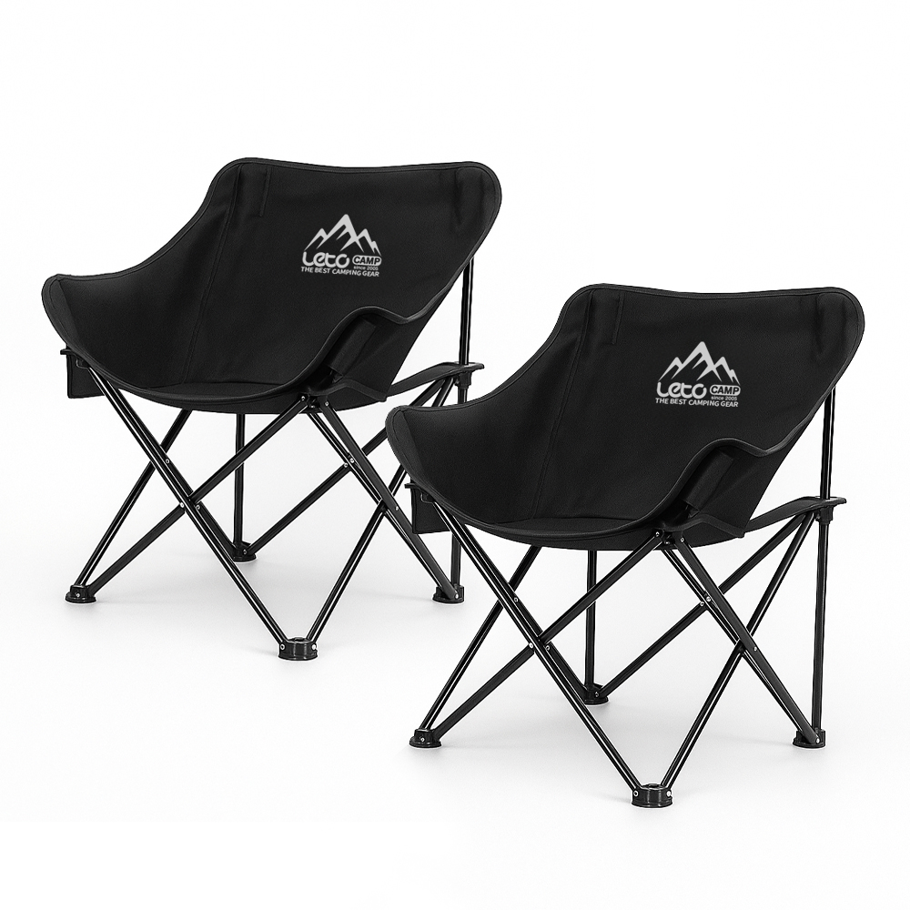 레토 경량 접이식 캠핑의자 넓은 와이드형 컴포트 체어 LCP-CL04, 블랙, 2개
