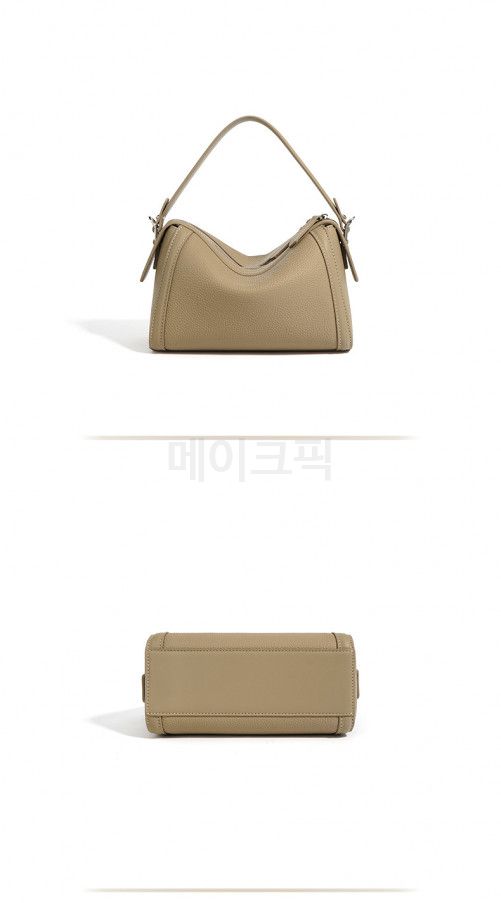 소가죽 보스턴백 심플한 디자인 여성 숄더백 가벼운 착용감 대학생 가방 고급스러운 질감 - 상세 이미지 5