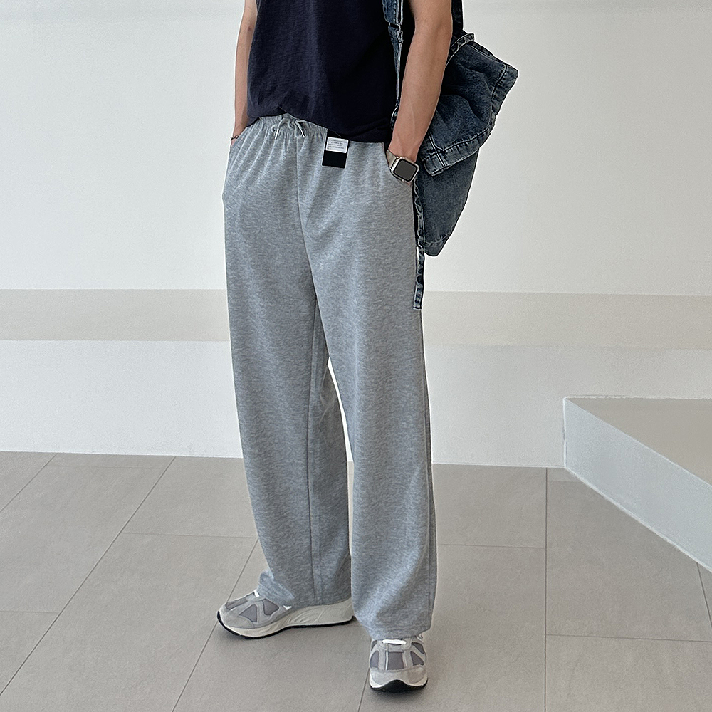 남자와이드팬츠 밴딩 남자트레이닝팬츠 스판 남성 바지