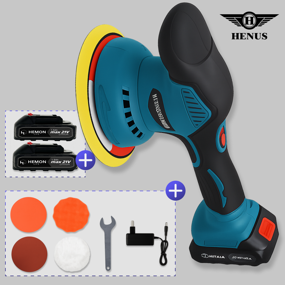 헤누스 21V 무선 광택기 폴리싱 자동차 광택기패드 폴리셔 세트