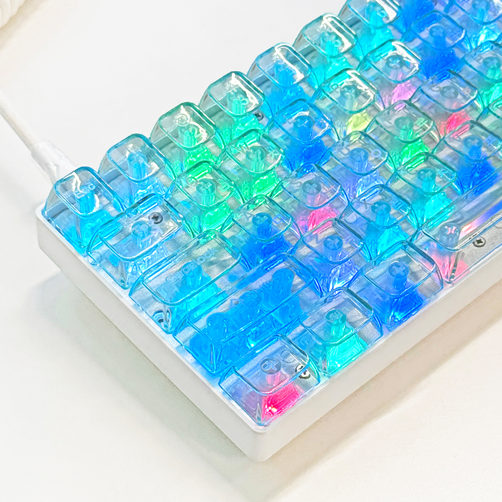 투명 키캡 아이스민트 투명컬러 한글각인 PC LED 투과 OEM 프로파일 기계식키보드 - 상세 이미지 5