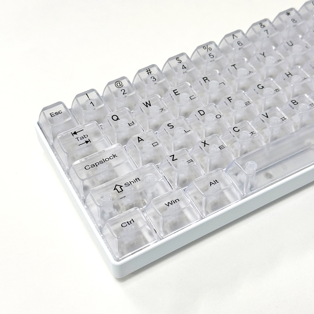 투명 키캡 포그 안개 한글각인 PC LED 투과 OEM 프로파일 기계식키보드 - 상품 이미지