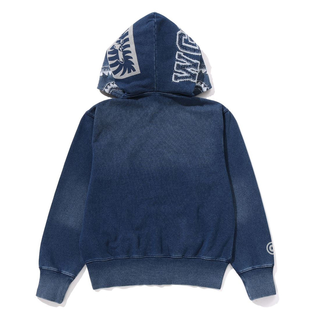 베이프 우먼즈 후드집업 INDIGO SHARK FULL ZIP HOODIE 1L80-215-003 - 상세 이미지 2
