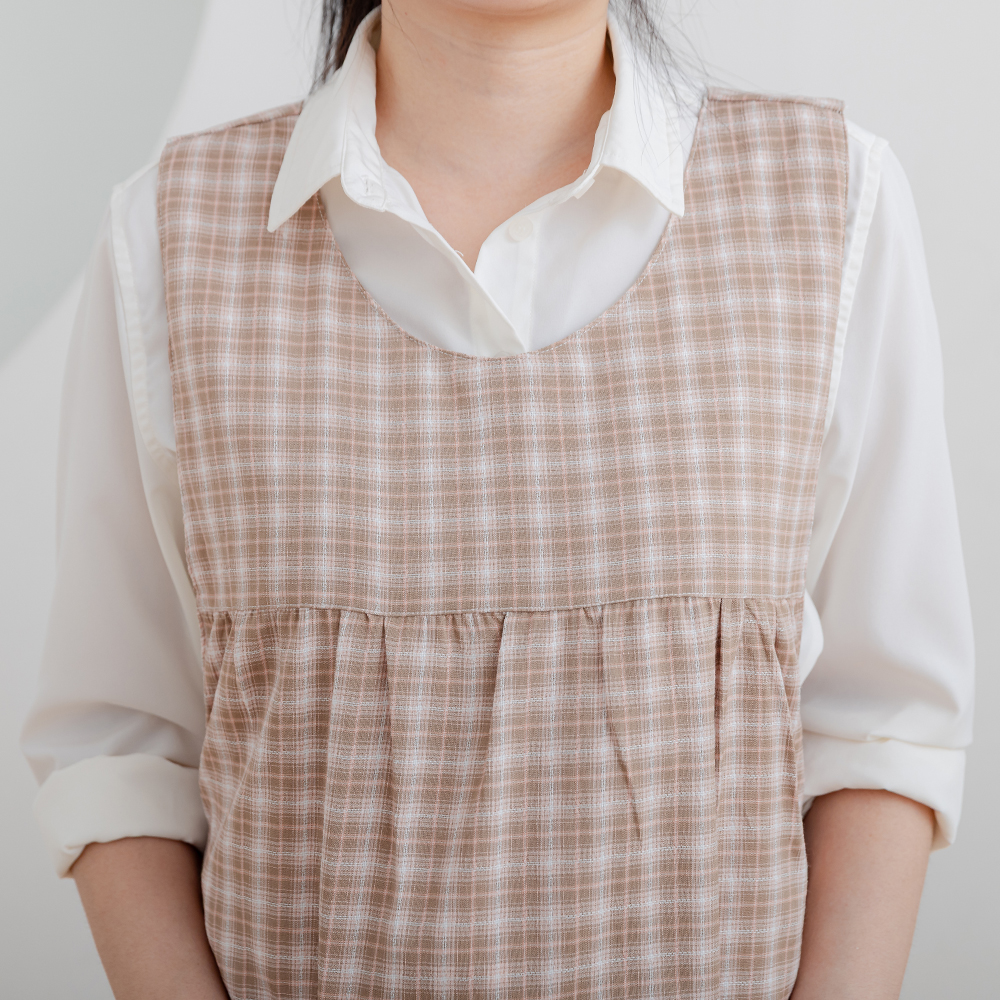 데코에버 코지 랩 원피스앞치마 빅사이즈 롱 앞치마