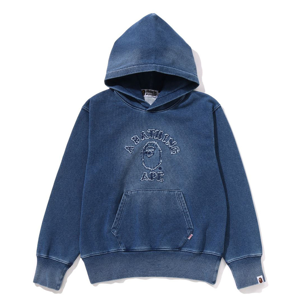 베이프 우먼즈 후드 COLLEGE INDIGO PULLOVER HOODIE 1L80-214-002 - 상품 이미지