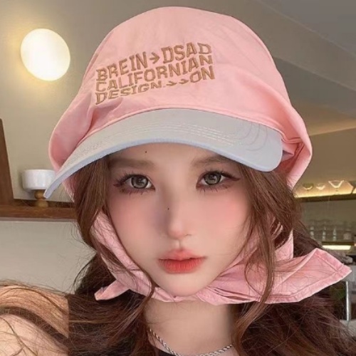 레터링 스카프볼캡 캡모자 두건 휴양지 기미가리는 모자 - 상품 이미지