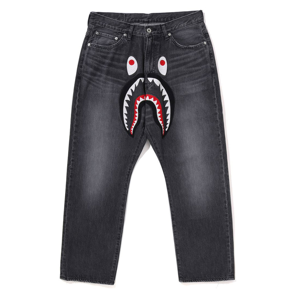 베이프 바지 SHARK LOOSE FIT 13 OZ DENIM PANTS 1L80-150-006 - 상세 이미지 4