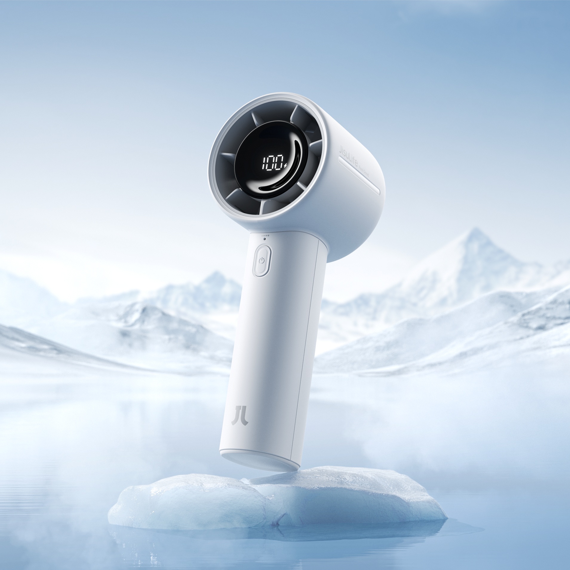 휴대용 손 선풍기 무선 야구장 냉각 손풍기 핸디 선풍기 Life10S 아이스 화이트