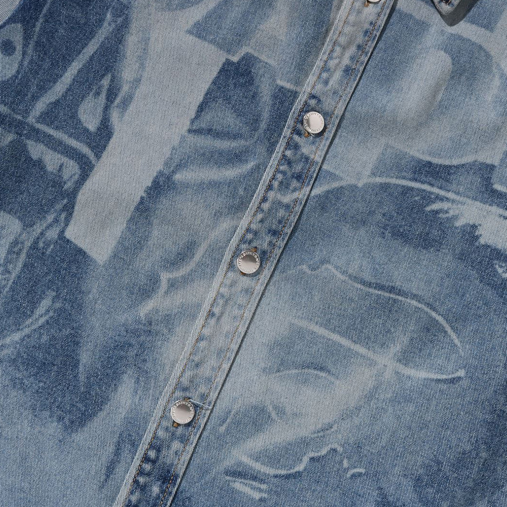 베이프 셔츠 OVERALL LASERED DENIM LS SHIRT 1L80-131-303 - 상세 이미지 3