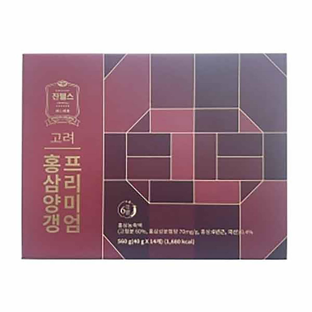 진웰스 6년근 고려 홍삼양갱 프리미엄 40g x 14개 총 560g - 메인 이미지