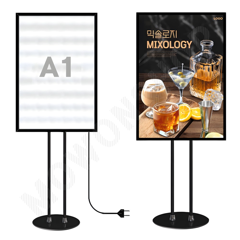 led 배너대 pop 게시대 실내 실외 스탠드형 배너 거치대 간판 a1 - 상품 이미지