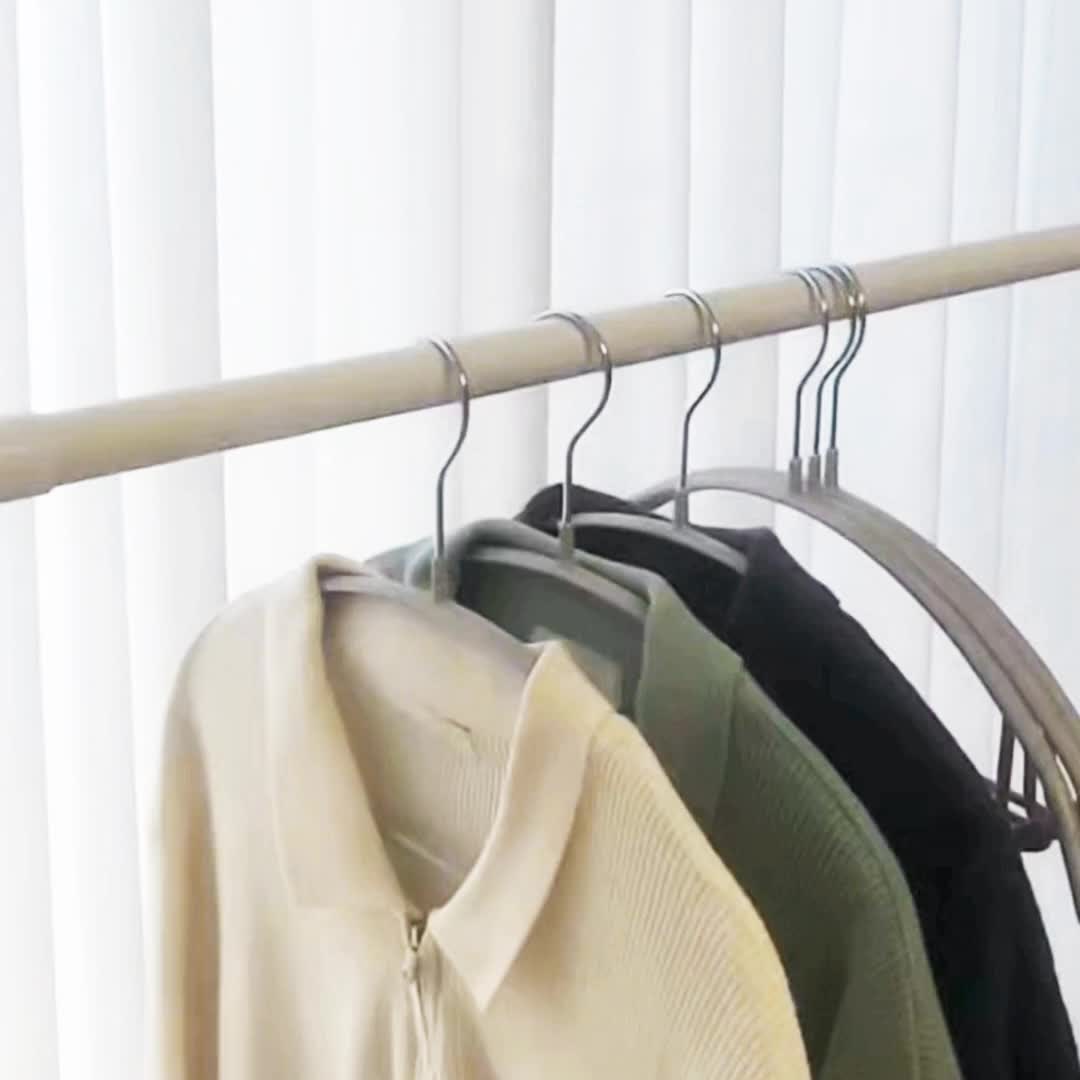 [네이버단독] 에이비박스 시그니처 마뜨 라운드 옷걸이 멀티 논슬립 회전형 어깨뿔방지 그레이, 30개