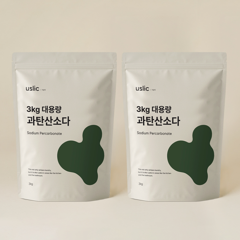 어슬릭 국내산 과탄산소다 살균표백 흰색옷 누런때 하얗게 세탁조 배수구청소 3kg, 2개 - 상품 이미지