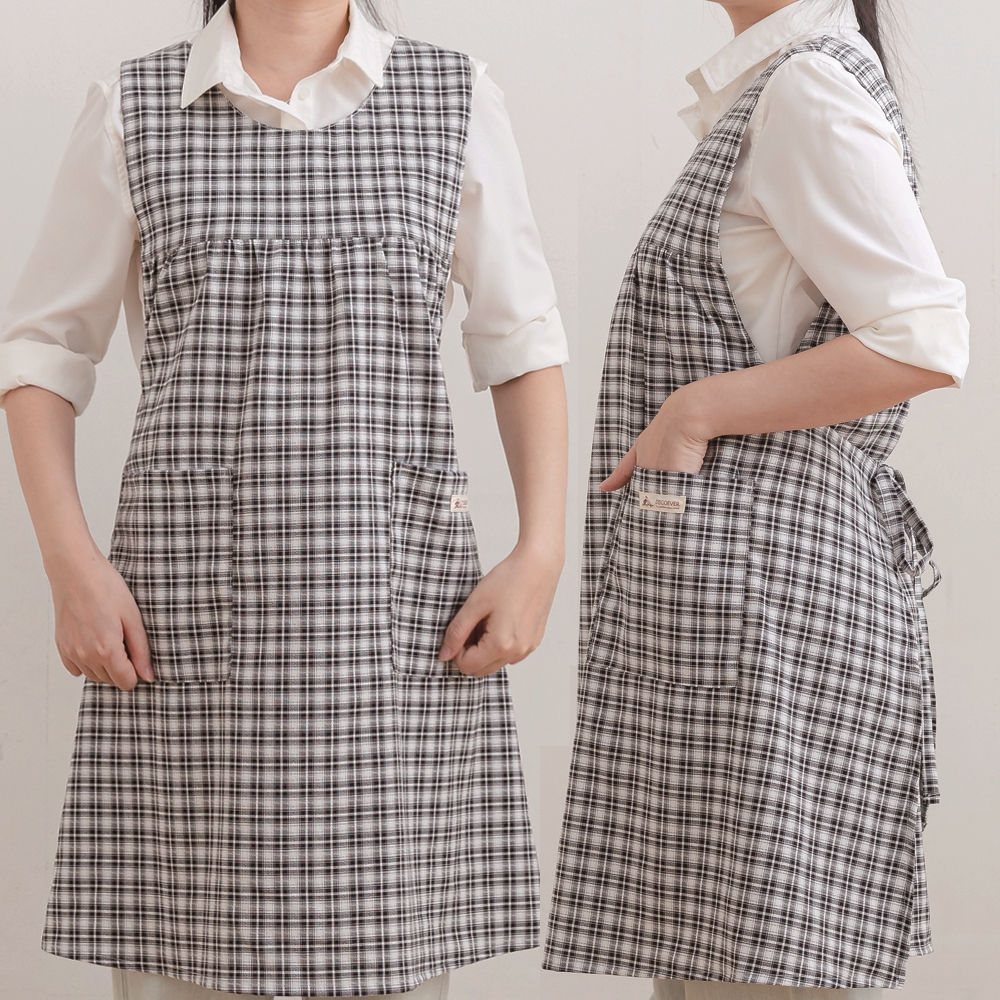 데코에버 코지 랩 원피스앞치마 빅사이즈 롱 앞치마