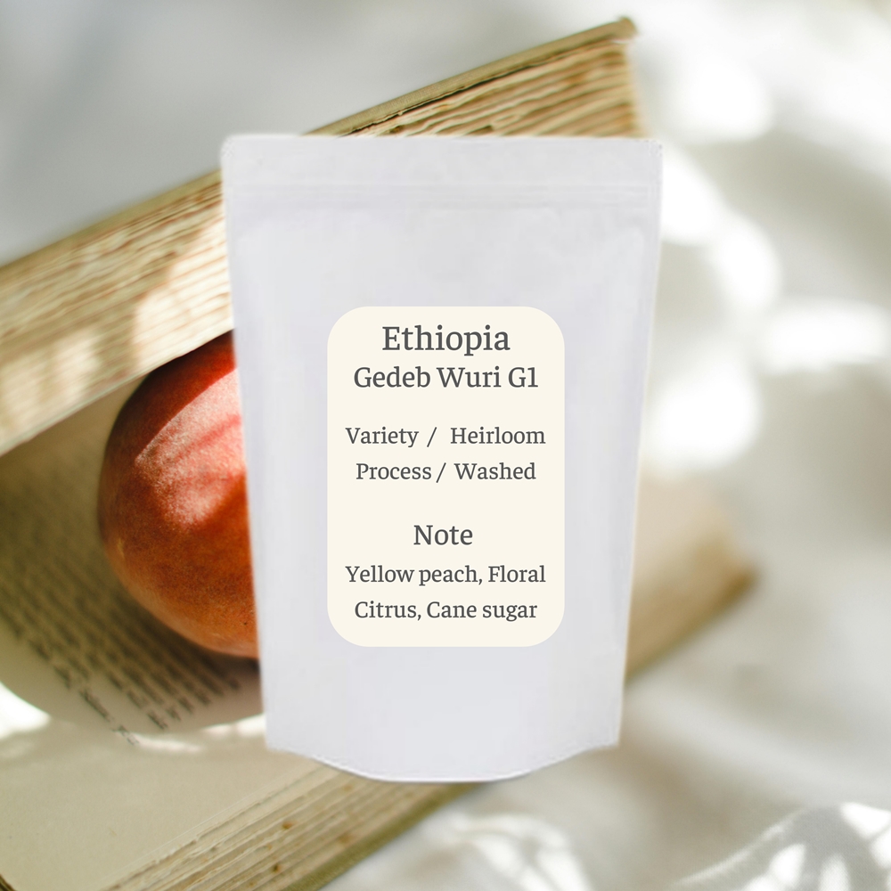 향좋은 에티오피아 예가체프 게뎁 우리 G1 워시드 1등급 스페셜티 원두 홀빈, 200g, 1개