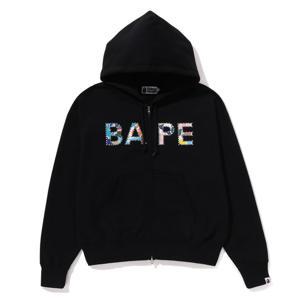 베이프 우먼즈 후드집업 MULTI CAMO CRYSTAL LOGO WIDE ZIP HOODIE 1L80-215-008 - 메인 이미지