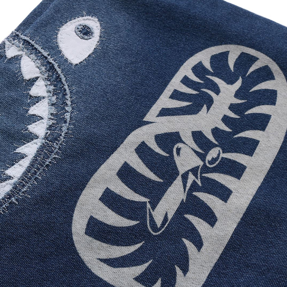 베이프 우먼즈 후드집업 INDIGO SHARK FULL ZIP HOODIE 1L80-215-003 - 상세 이미지 4