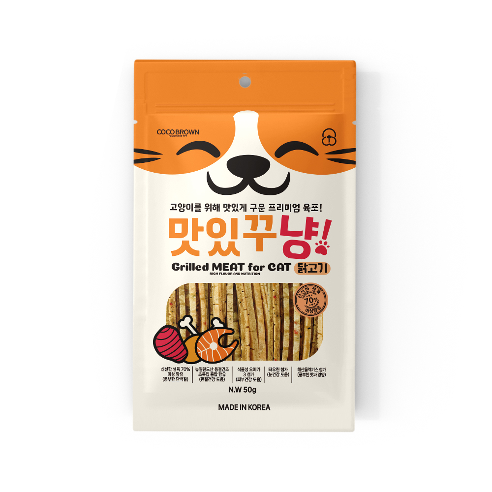 맛있꾸냥 고양이간식 육포 오메가3 심장 눈 건강 명태+참치, 50g, 3개 - 상세 이미지 2